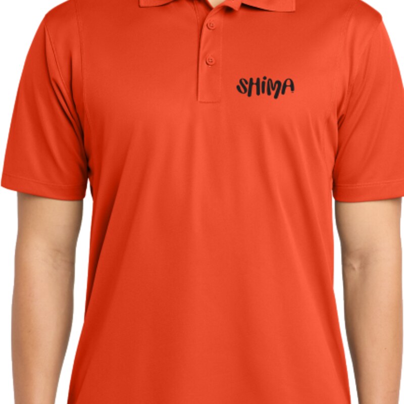 SHIMA deep orange performance polo front view